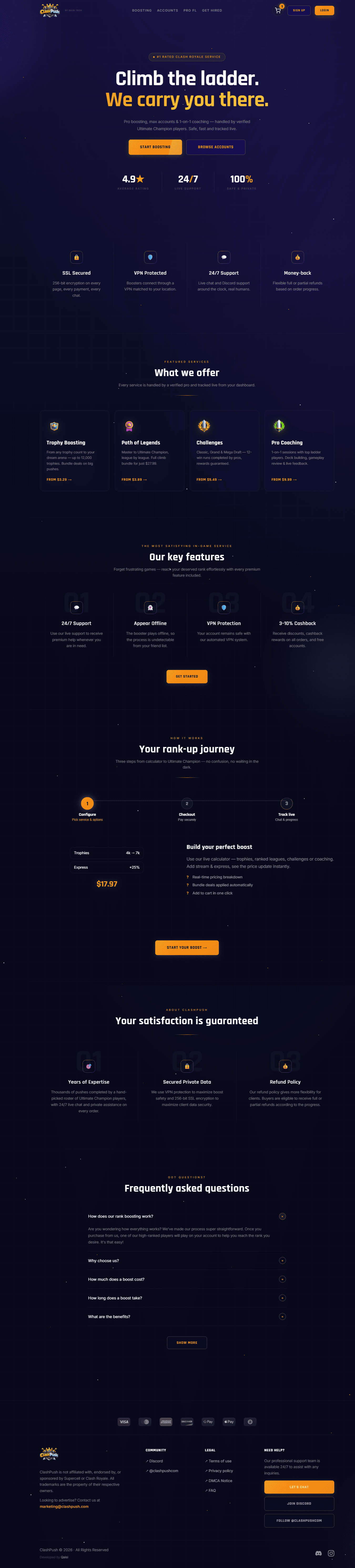 ClashPush desktop website preview